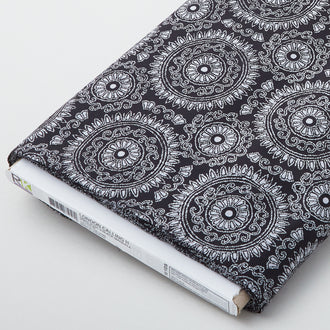 London Calling 11 Cotton Lawn - Black Mandala 10 Yard Bolt