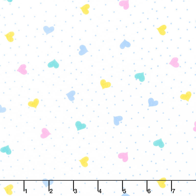 Comfy Flannel® - Small Multicolored Pastel Stars White Yardage Primary Image