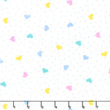 Comfy Flannel® - Small Multicolored Pastel Stars White Yardage Primary Image