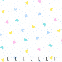 Comfy Flannel® - Small Multicolored Pastel Stars White Yardage Primary Image
