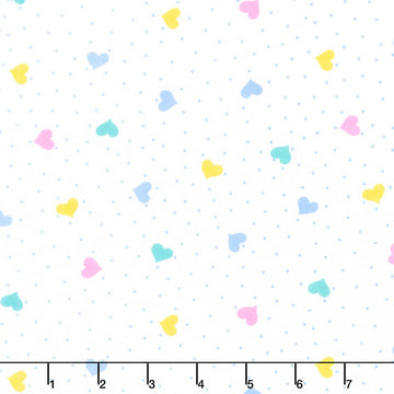 Comfy Flannel® - Small Multicolored Pastel Stars White Yardage Primary Image