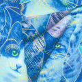 Bijoux - Packed Cats Blue Metallic Yardage