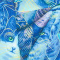 Bijoux - Packed Cats Blue Metallic Yardage Alternative View #1