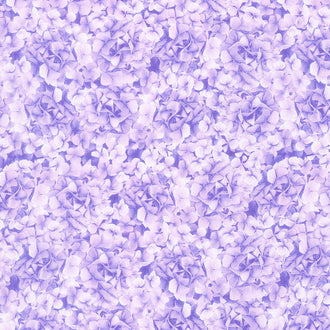 Hydrangea Bliss - Packed Hydrangea Petals Purple Yardage