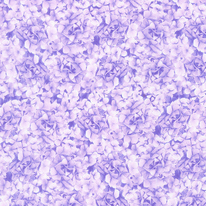 Hydrangea Bliss - Packed Hydrangea Petals Purple Yardage