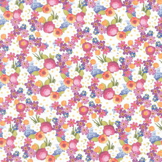 Floralicious - Flowers White Yardage