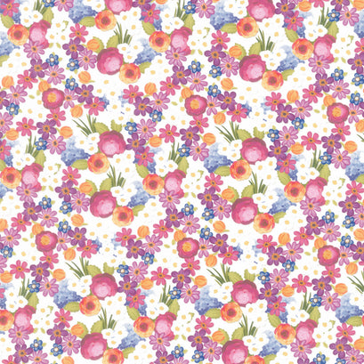 Floralicious - Flowers White Yardage