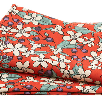 Birds of a Feather - Flowers & Berries Vermillion 2 Yard Cut
