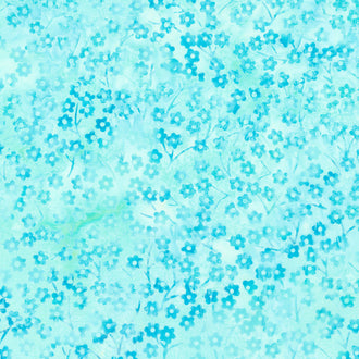 Jubilant Batiks - Round Flower Stems Teal Yardage