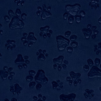 Luxe Cuddle® - Paws Navy Minky Yardage