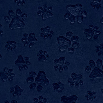 Luxe Cuddle® - Paws Navy Minky Yardage