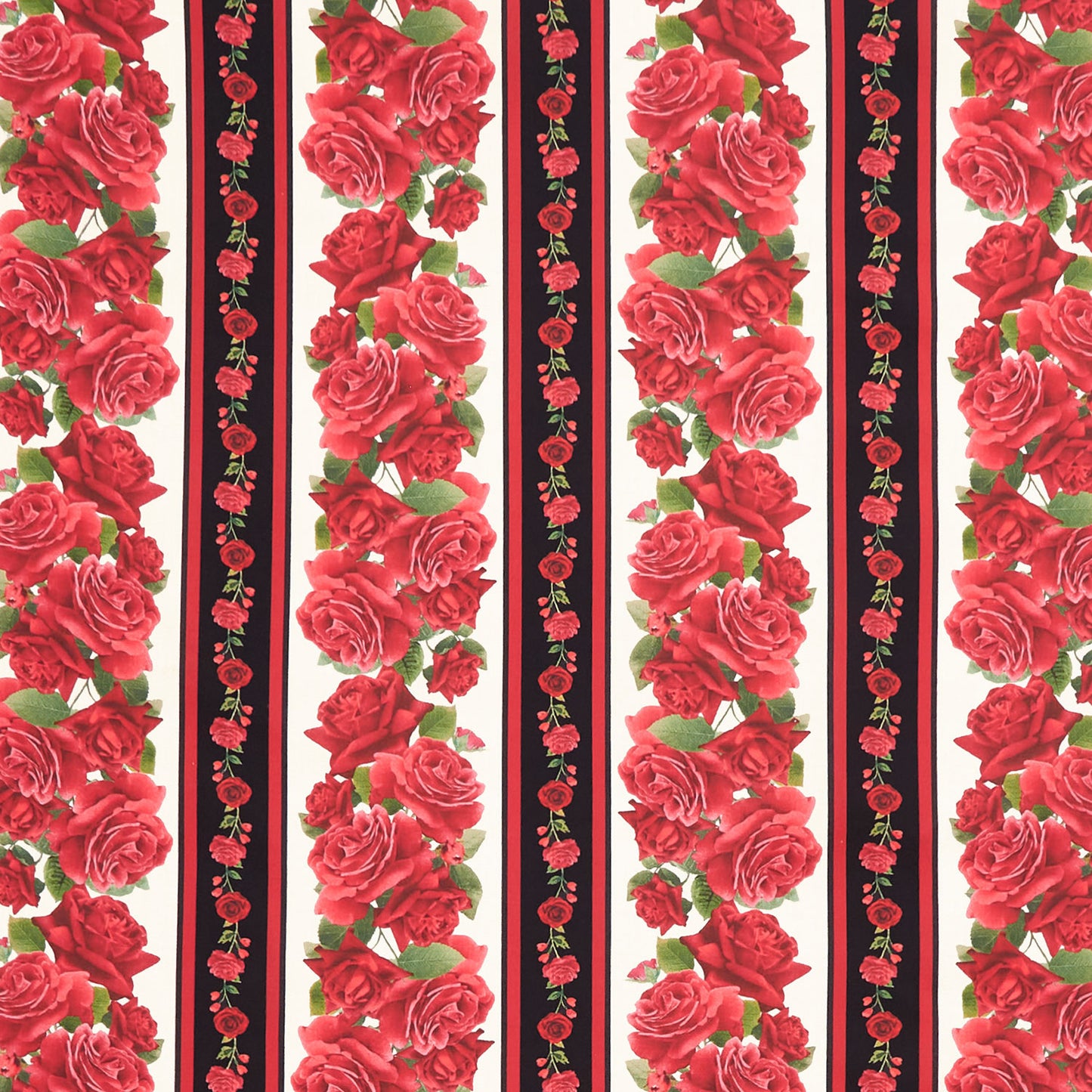 Vintage Rose (Timeless Treasures) - Roses 11" Stripe Multi Yardage Primary Image