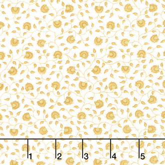 Eliza - Floral Vine Linen Metallic Yardage