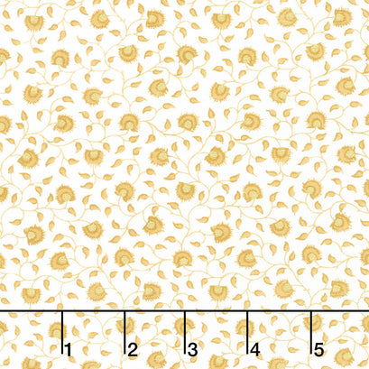Eliza - Floral Vine Linen Metallic Yardage