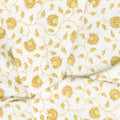 Eliza - Floral Vine Linen Metallic Yardage