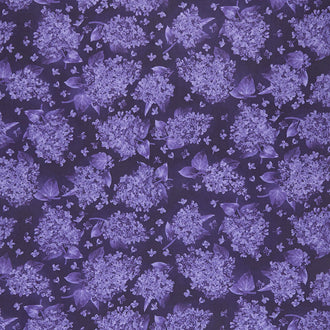 Elizabeth - Flowers Purple Yardage