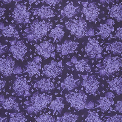 Elizabeth - Flowers Purple Yardage