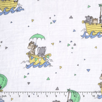 Embrace - Double Gauze Noah's Ark Opal Yardage
