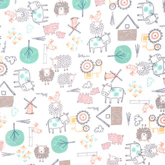 Embrace - Double Gauze on the Farm Honeydew Yardage
