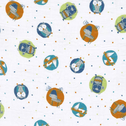 Embrace - Double Gauze Prints Woodchip Embrace Cobalt Yardage