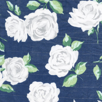 Embrace - Double Gauze Rose Garden Cobalt Yardage
