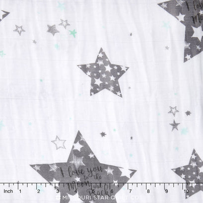 Embrace - Double Gauze To the Moon Steel Yardage
