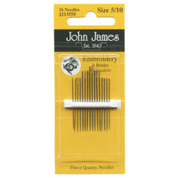 John James Embroidery / Crewel Needles - Assorted Sizes 5/10 (16 ct)