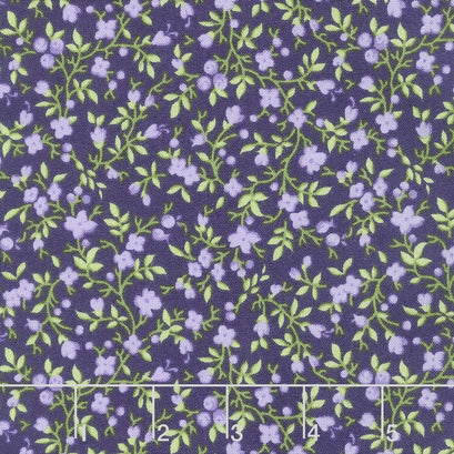 Emma's Garden - Calico Dark Purple Yardage