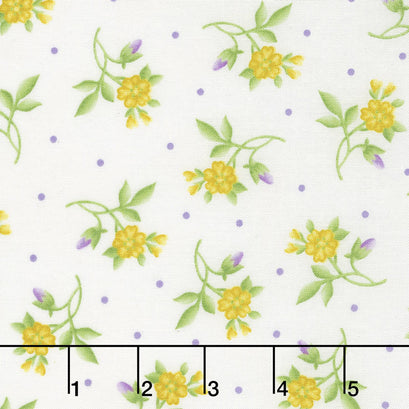Emma's Garden - Little Flowers Cream Yardage