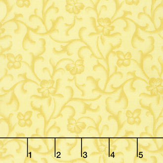 Emma's Garden - Tonal Scroll Sunny Yellow Yardage