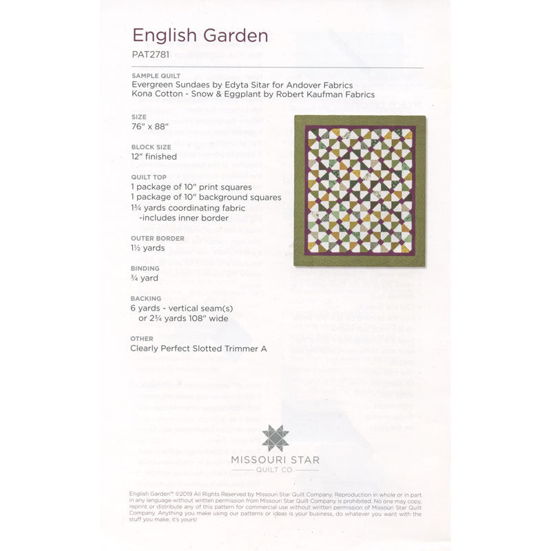 English Garden Quilt Pattern by Missouri Star Alternative View #1