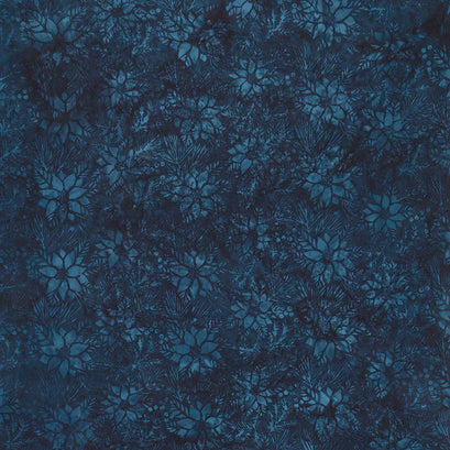 English Manor Batiks - Poinsettia Navy Yardage