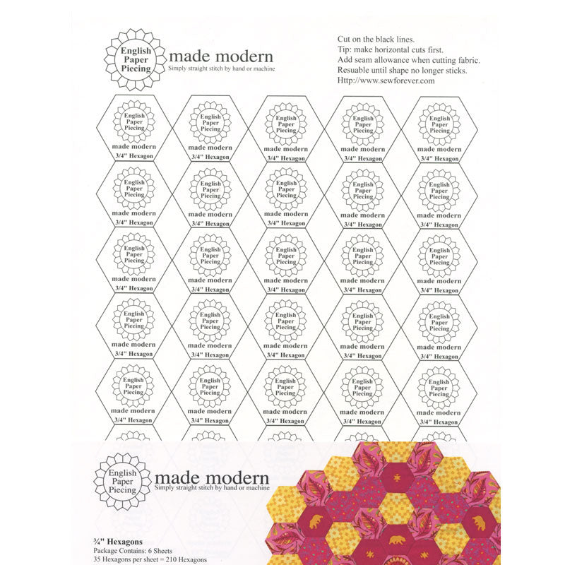 English Paper Piecing Made Modern - 3/4" Hexagons Alternative View #1