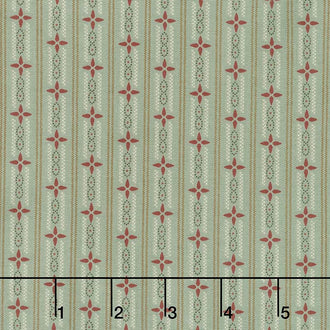 Esther's Heirloom Shirtings - Wallpaper Stripe Aqua Yardage
