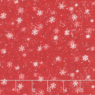 Evergreen Farm - Snowflakes Red Yardage