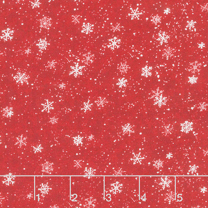 Evergreen Farm - Snowflakes Red Yardage
