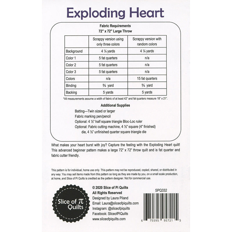 Exploding Heart Quilt Pattern Alternative View #1