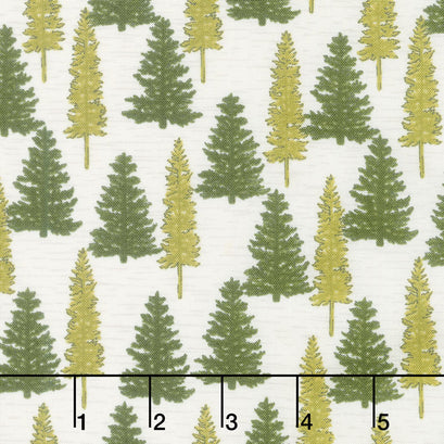 Explore - Woodland Trees Birch White Yardage