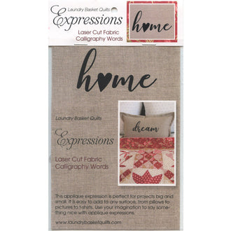 Expressions Laser Cut Fabric Words - Home