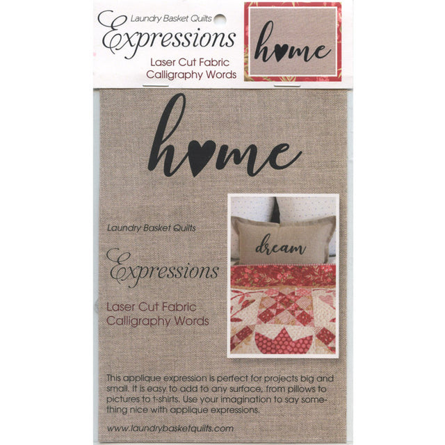 Expressions Laser Cut Fabric Words - Home Primary Image