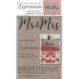Expressions Laser Cut Fabric Words - Mr and Mrs Primary Image