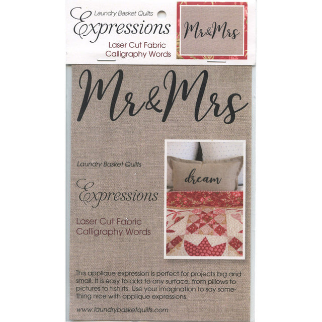 Expressions Laser Cut Fabric Words - Mr and Mrs Primary Image
