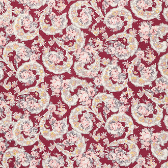 Exquisite - Paisley Burgundy Metallic Yardage