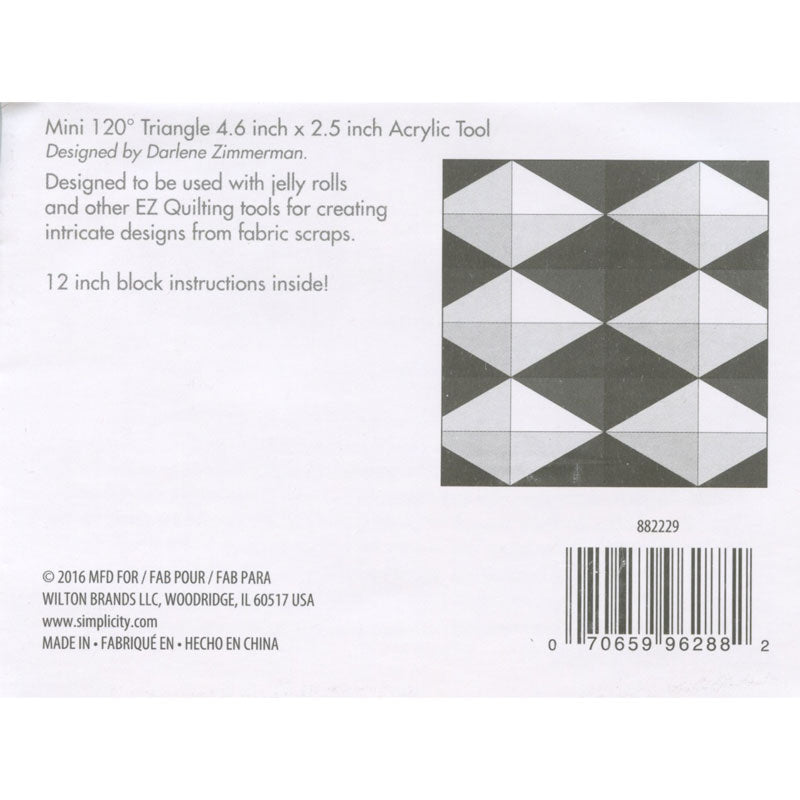 EZ Quilting Jelly Roll Ruler - Mini 120º Triangle