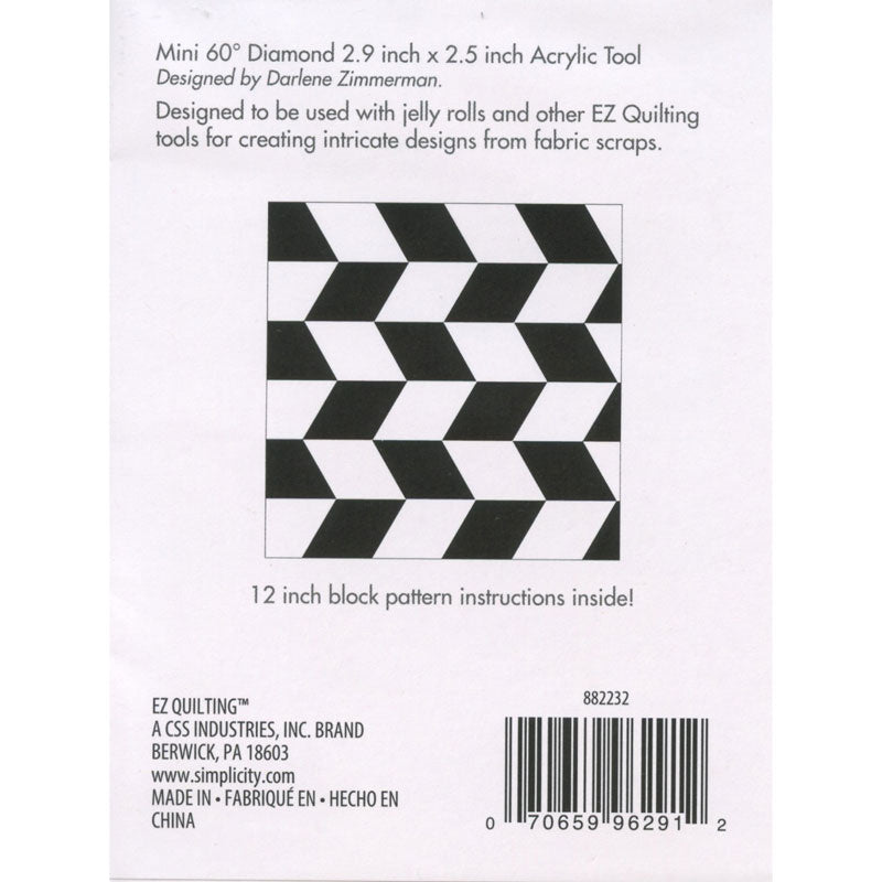 EZ Quilting Jelly Roll Ruler - Mini 60º Diamond