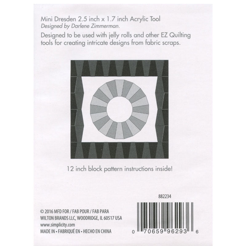 EZ Quilting Jelly Roll Ruler - Mini Dresden