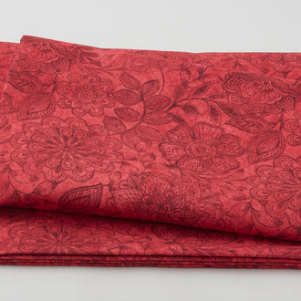 Eufloria - Tonal Floral Red 108" Wide 3 Yard Cut