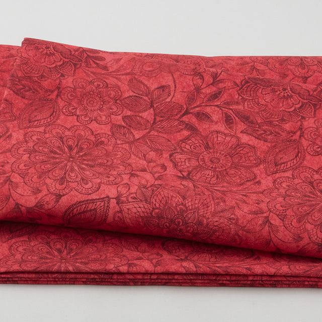 Eufloria - Tonal Floral Red 108" Wide 3 Yard Cut Primary Image