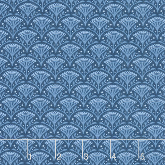 Wander Lane - Blossom Scallop Navy Yardage