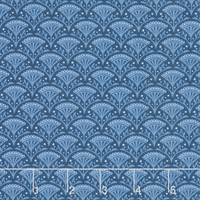 Wander Lane - Blossom Scallop Navy Yardage